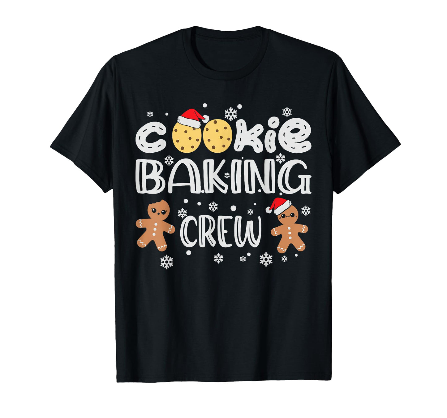 Cookie Baking Crew Gingerbread Men with Xmas Hats T-Shirt
