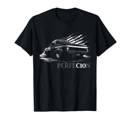 Square Body Perfection Rear View C10 Squarebody USA Flag T-Shirt