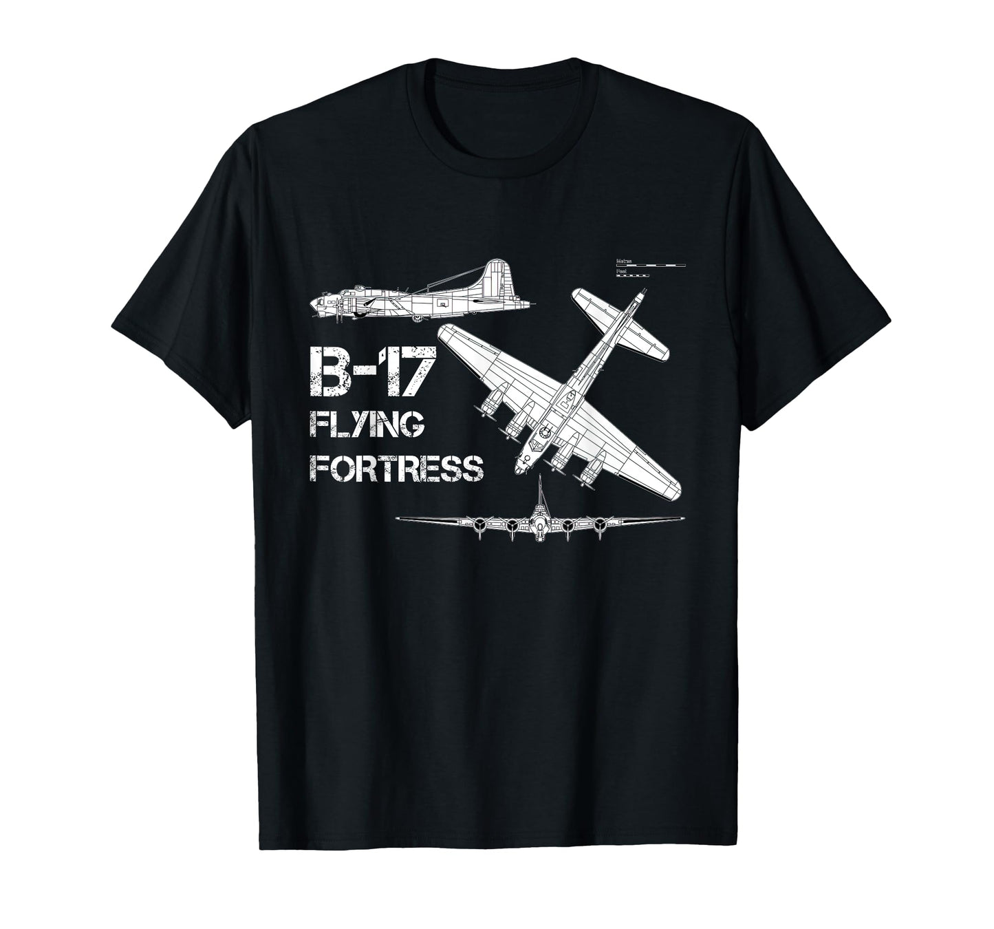 B-17 Flying Fortress WW2 Heavy Bomber Aircraft Blueprint T-Shirt