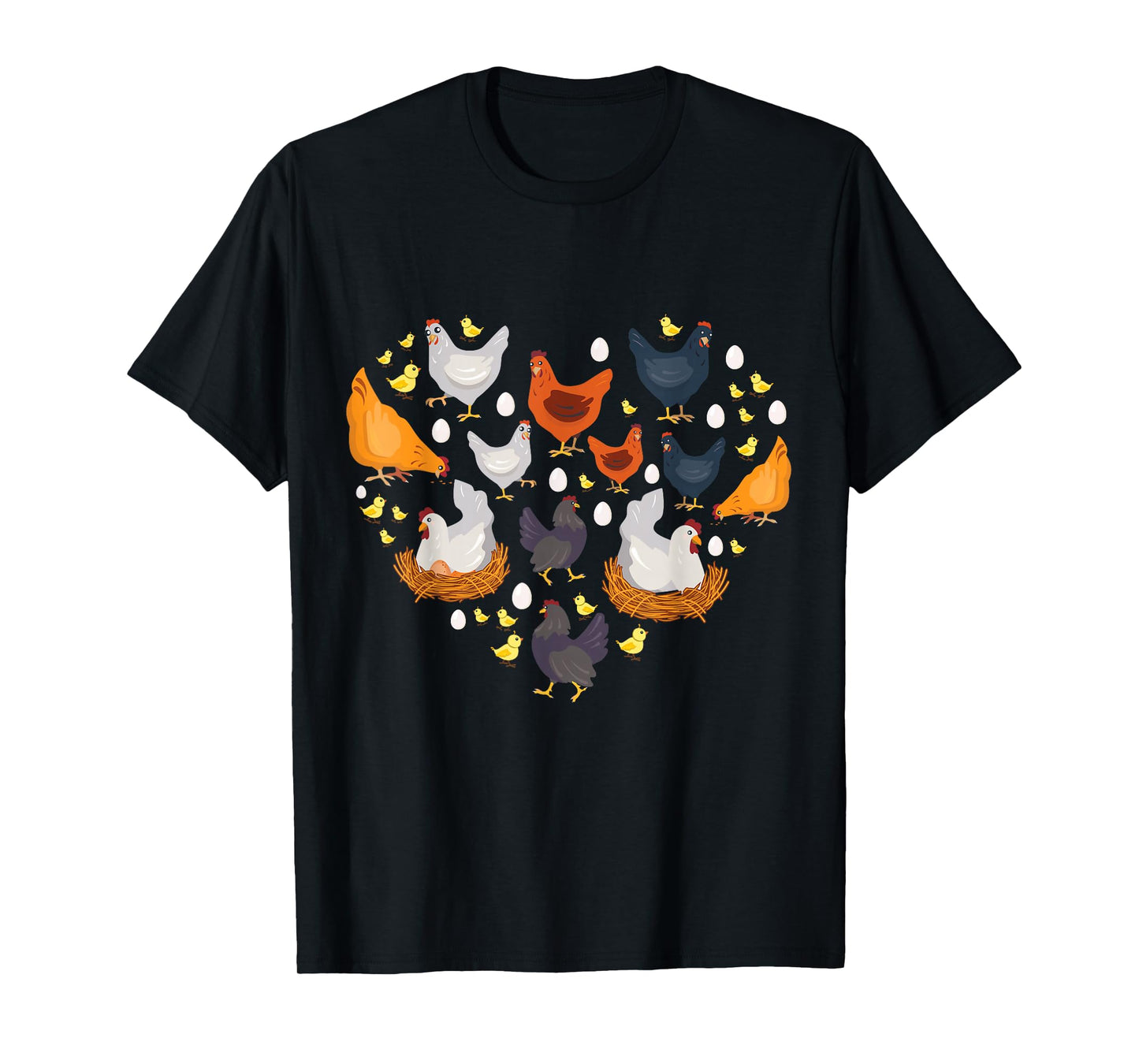 Chickens heart love chicken lady women men kids farmer gift T-Shirt
