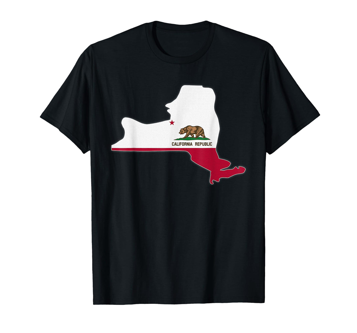 NEW YORK STATE MAP CALIFORNIA CA Flag Roots Men Women Gift T-Shirt