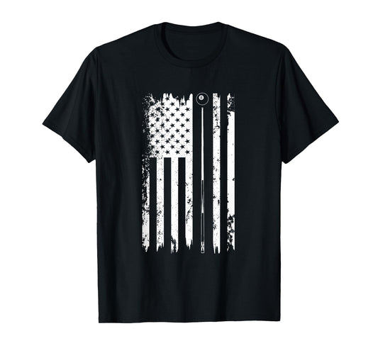 American Flag Billiard Vintage Pool Balls Player T-Shirt