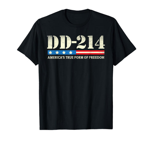 DD-214 Alumni Veterans Patriotic US American Flag T-Shirt