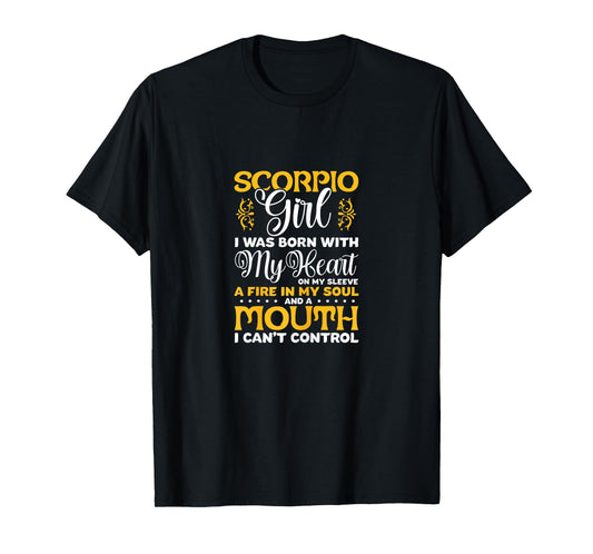 Scorpio Girl Scorpion Zodiac Astrology Birthday T-Shirt