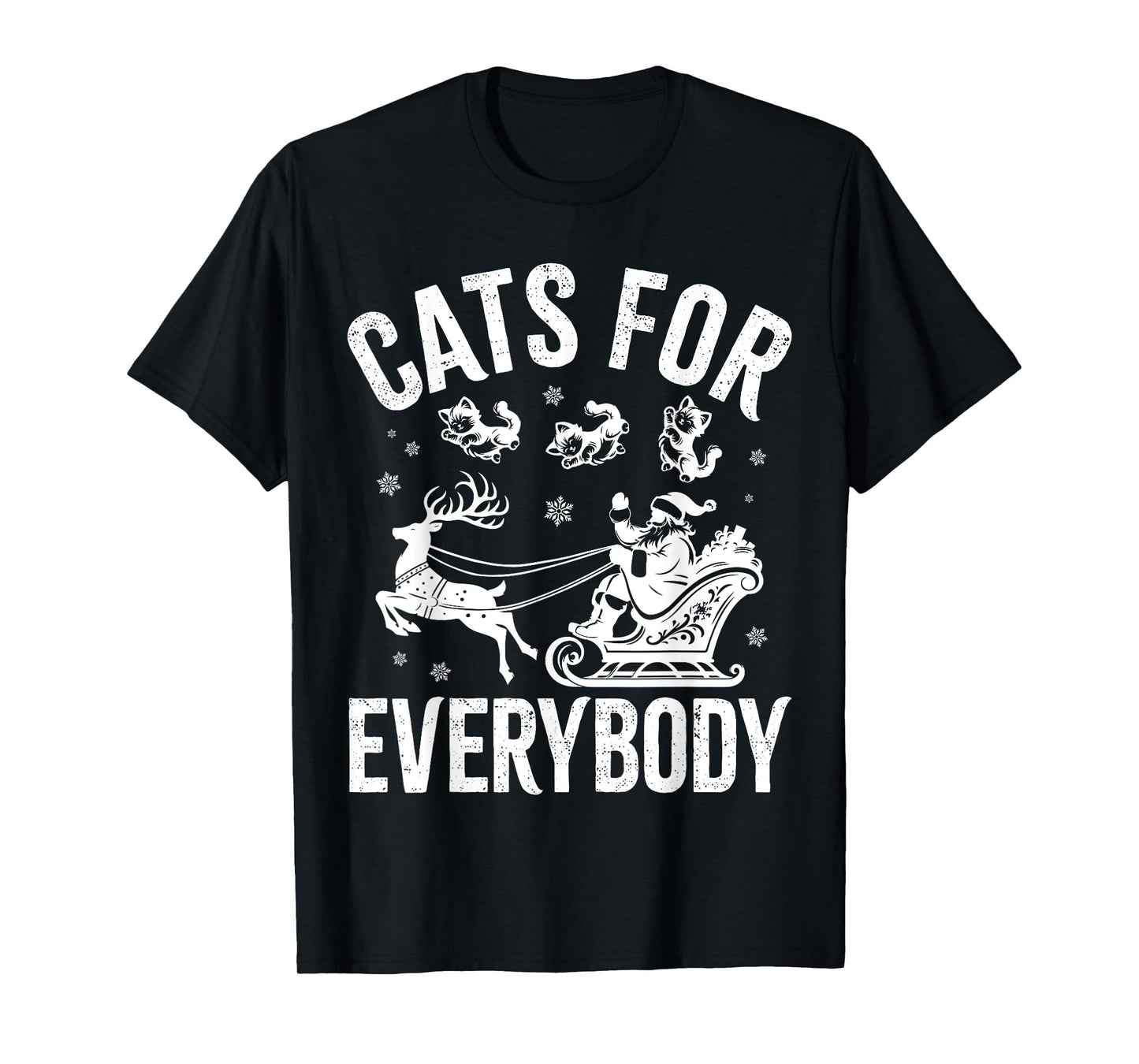 Cats For Everybody Funny Christmas Santa Cat Lover Men Women Kids T-Shirt