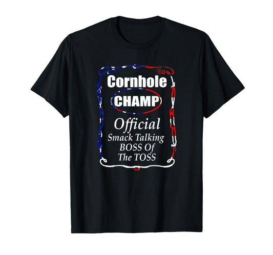 Cornhole Champ T-Shirt Cornhole Champion USA Flag colors T-Shirt