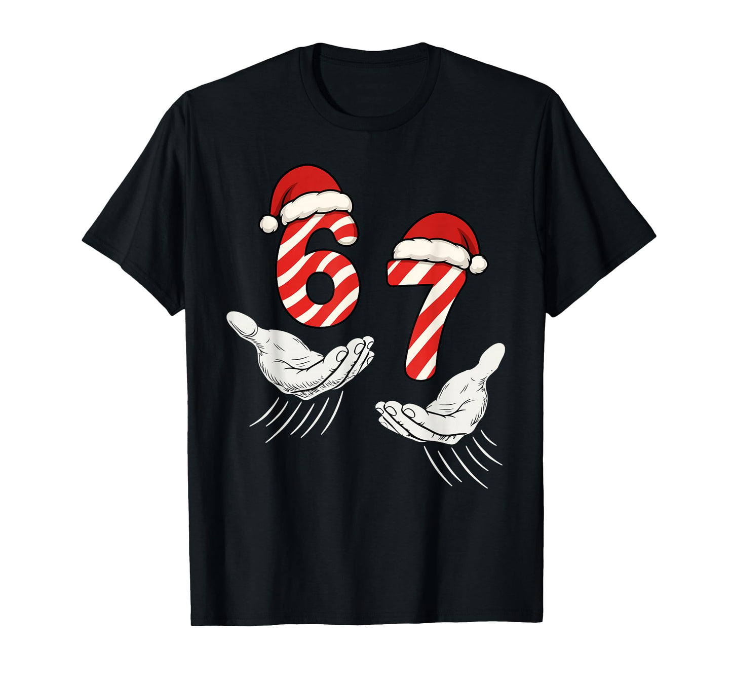 Six Seven 67 Christmas 6 7 Kids 67 Youth Boys 6-7 Meme Hands T-Shirt