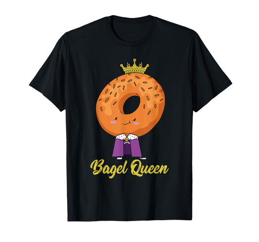 Bagel Lover Breakfast Bakery Food Funny Baking Bagel Queen T-Shirt