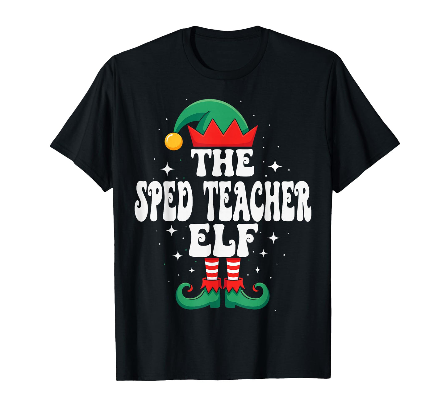 The Sped Teacher Elf Funny Christmas Matching Family T-Shirt