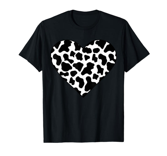 Cow-Print Heart T Shirt Women Heifer Farm Mom Mothers Day T-Shirt