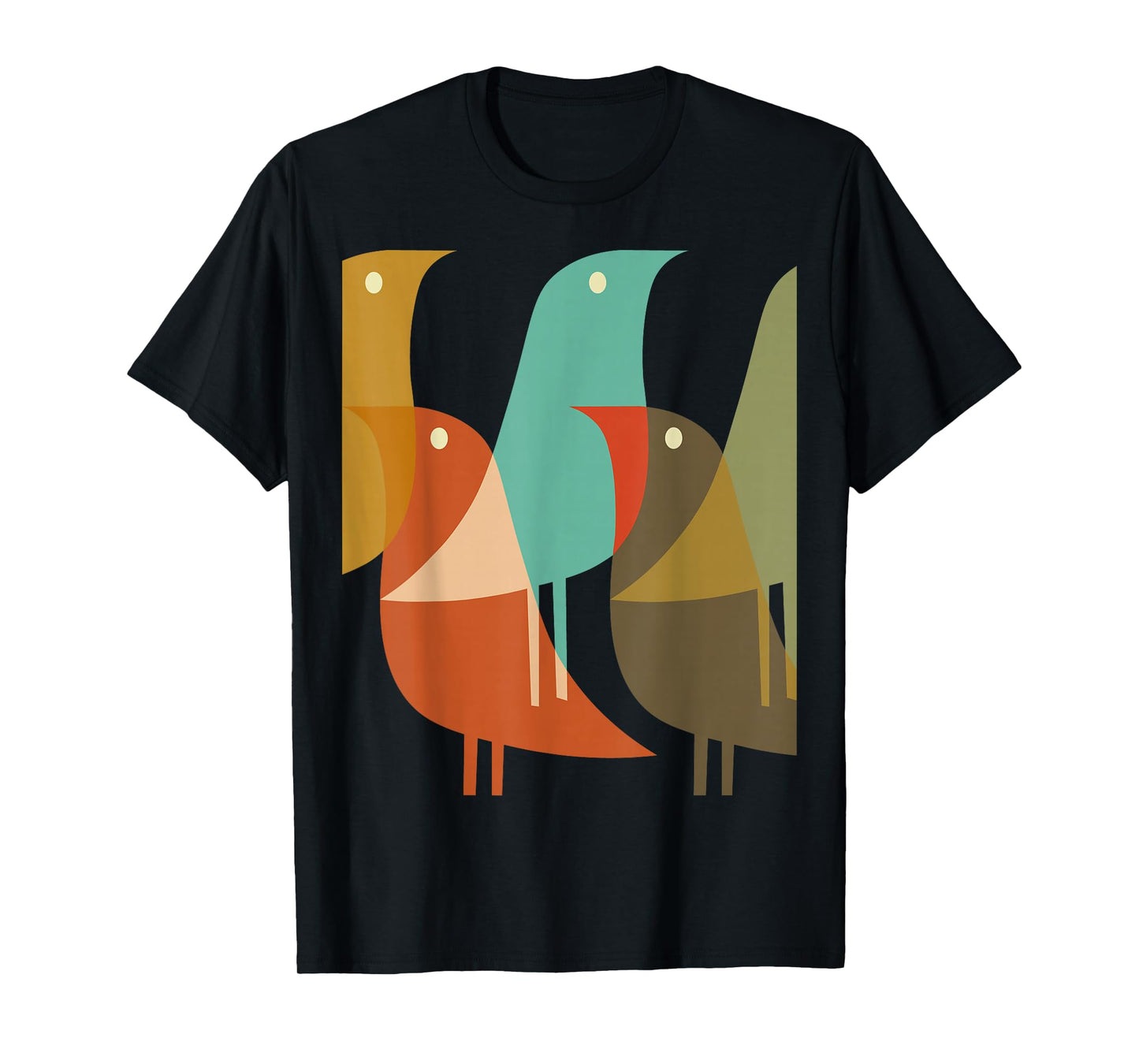 Bird Print Art Deco 60s Surf Beach Hippy Cool Retro T-Shirt