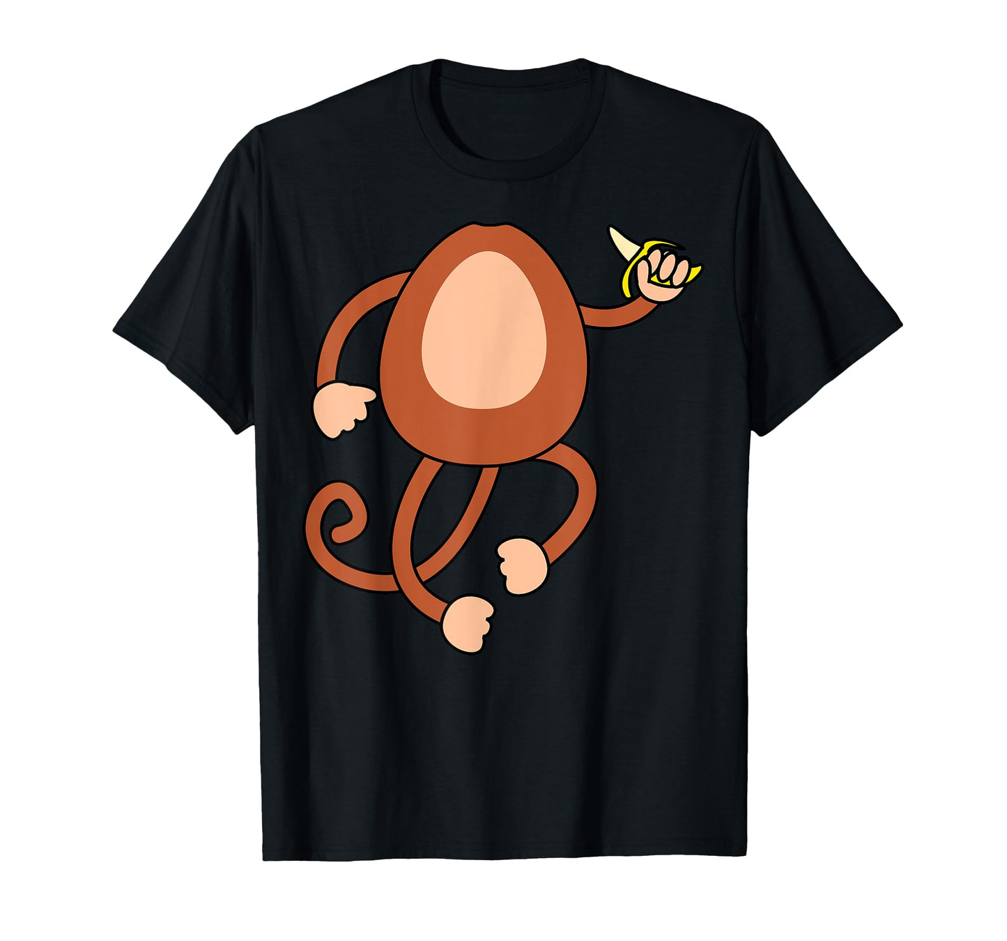 Monkey Holding Banana Costume Funny Easy Halloween Gift T-Shirt