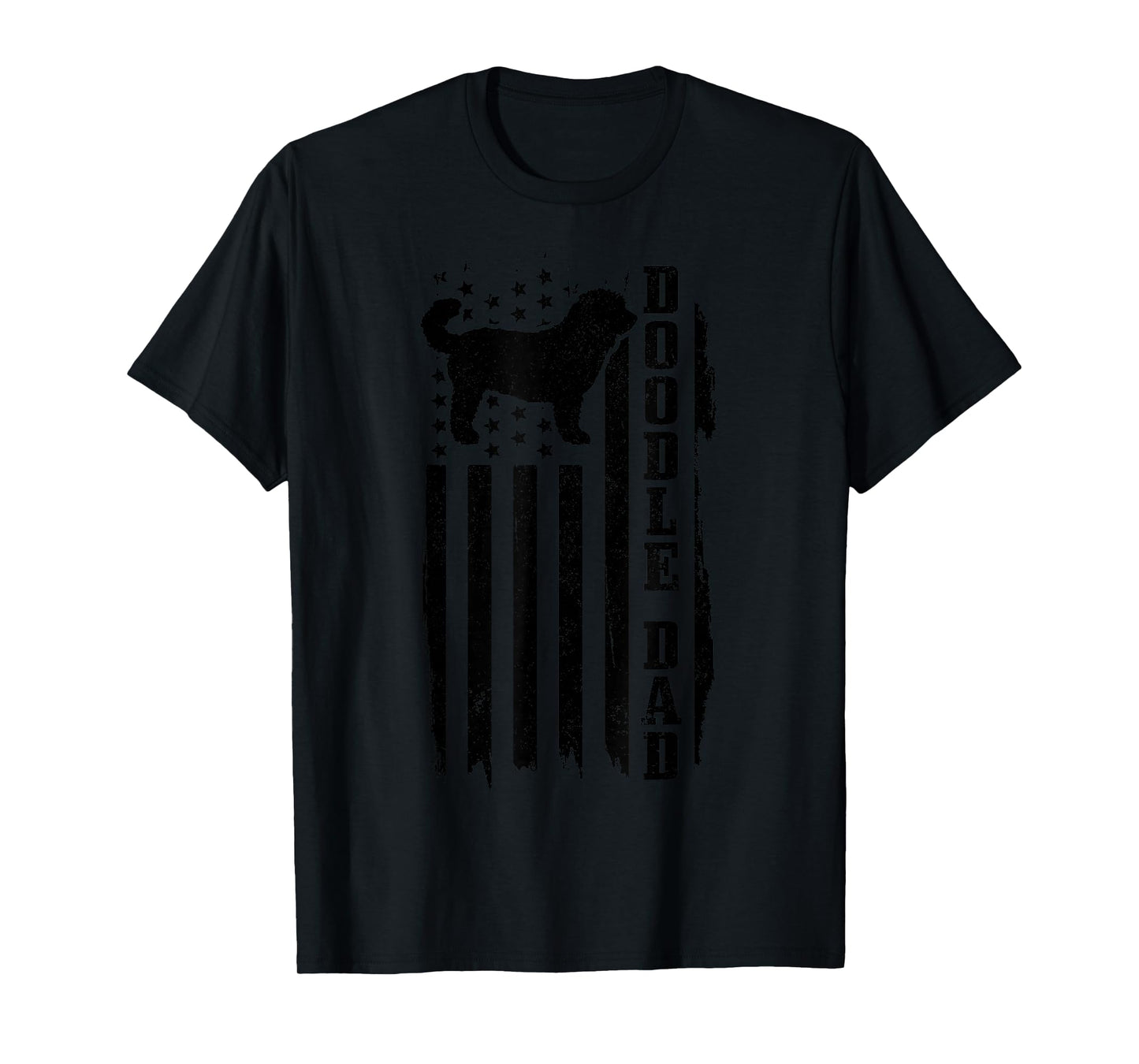 Doodle Dad Vintage American Flag Patriotic Goldendoodle Dog T-Shirt