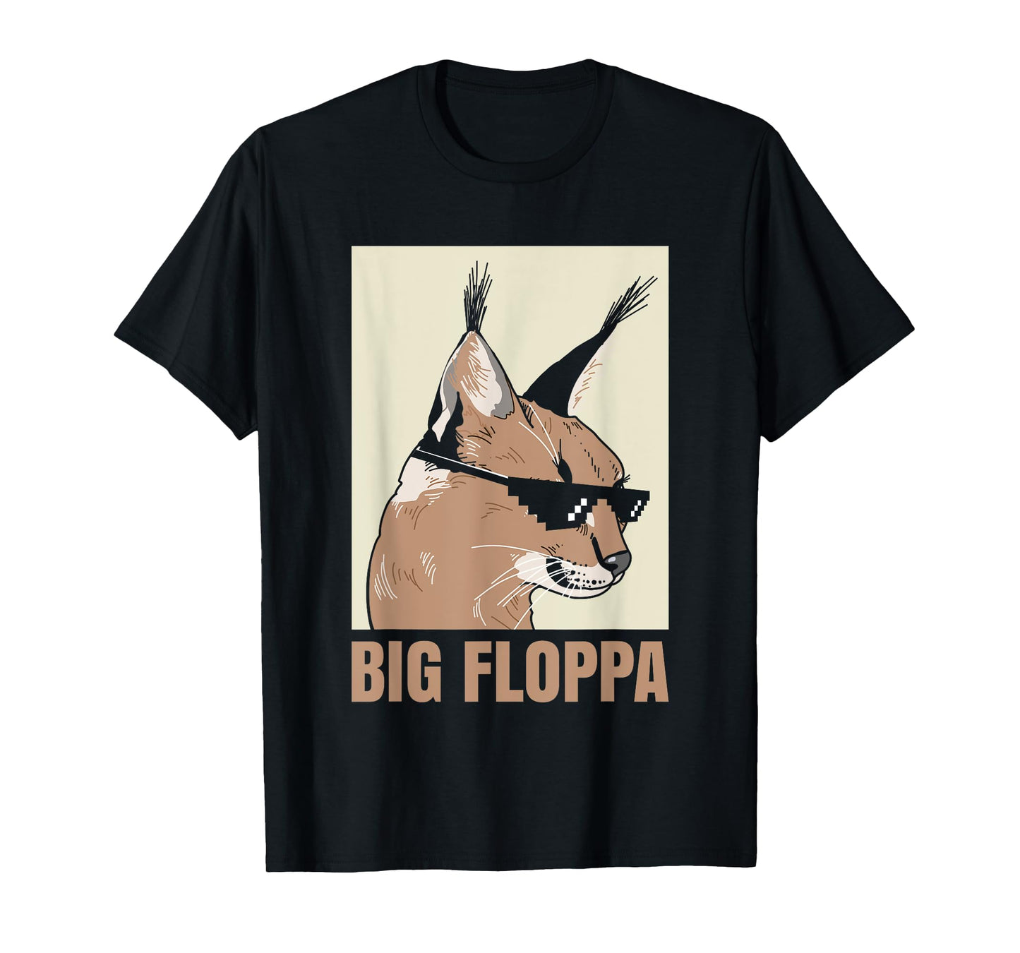 Big Floppa Meme Cat Caracal Cool Funny Cats Caracals Lover T-Shirt