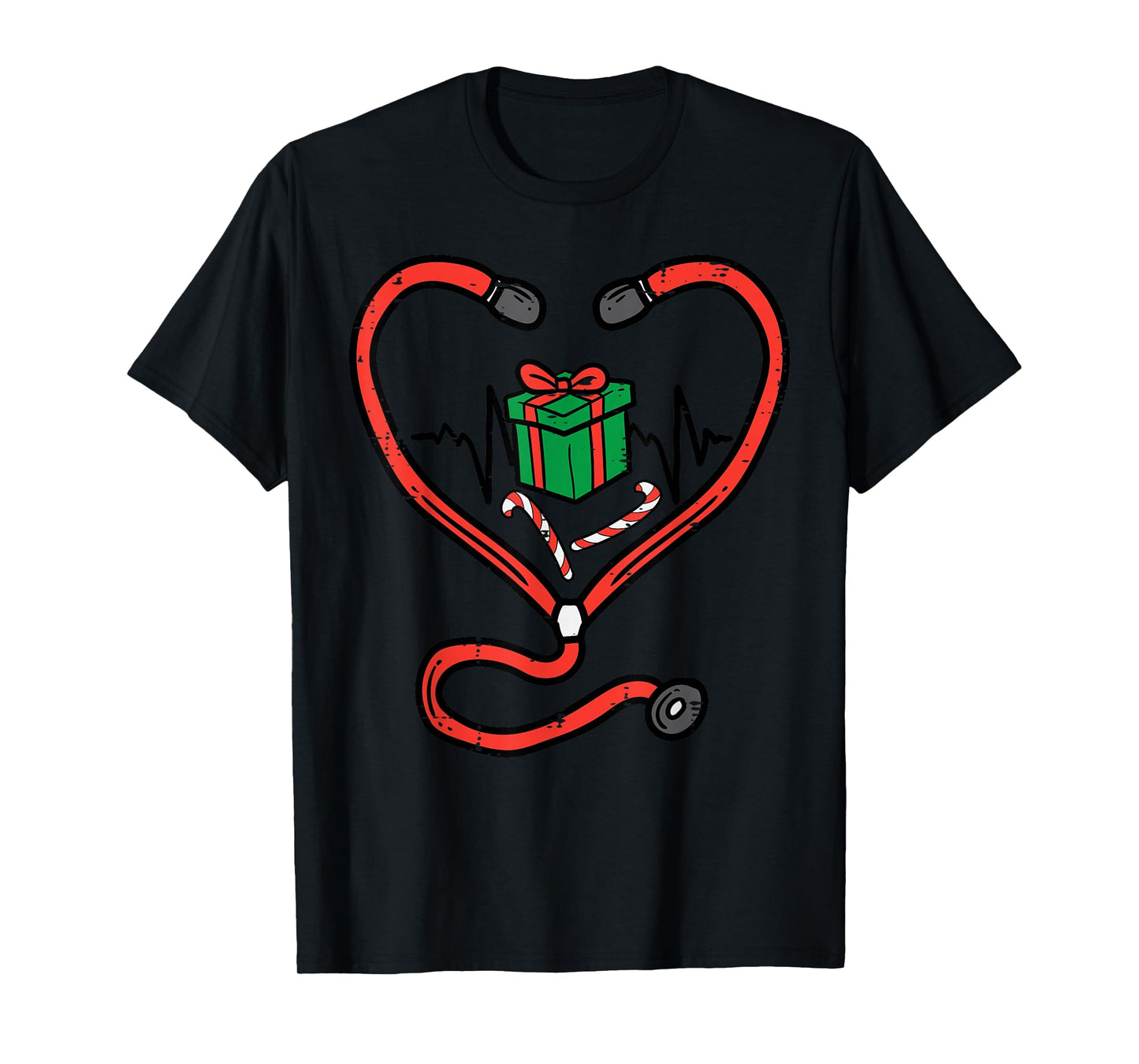 Christmas Stethoscope Nurse Xmas Nursing Scrub Top Women T-Shirt