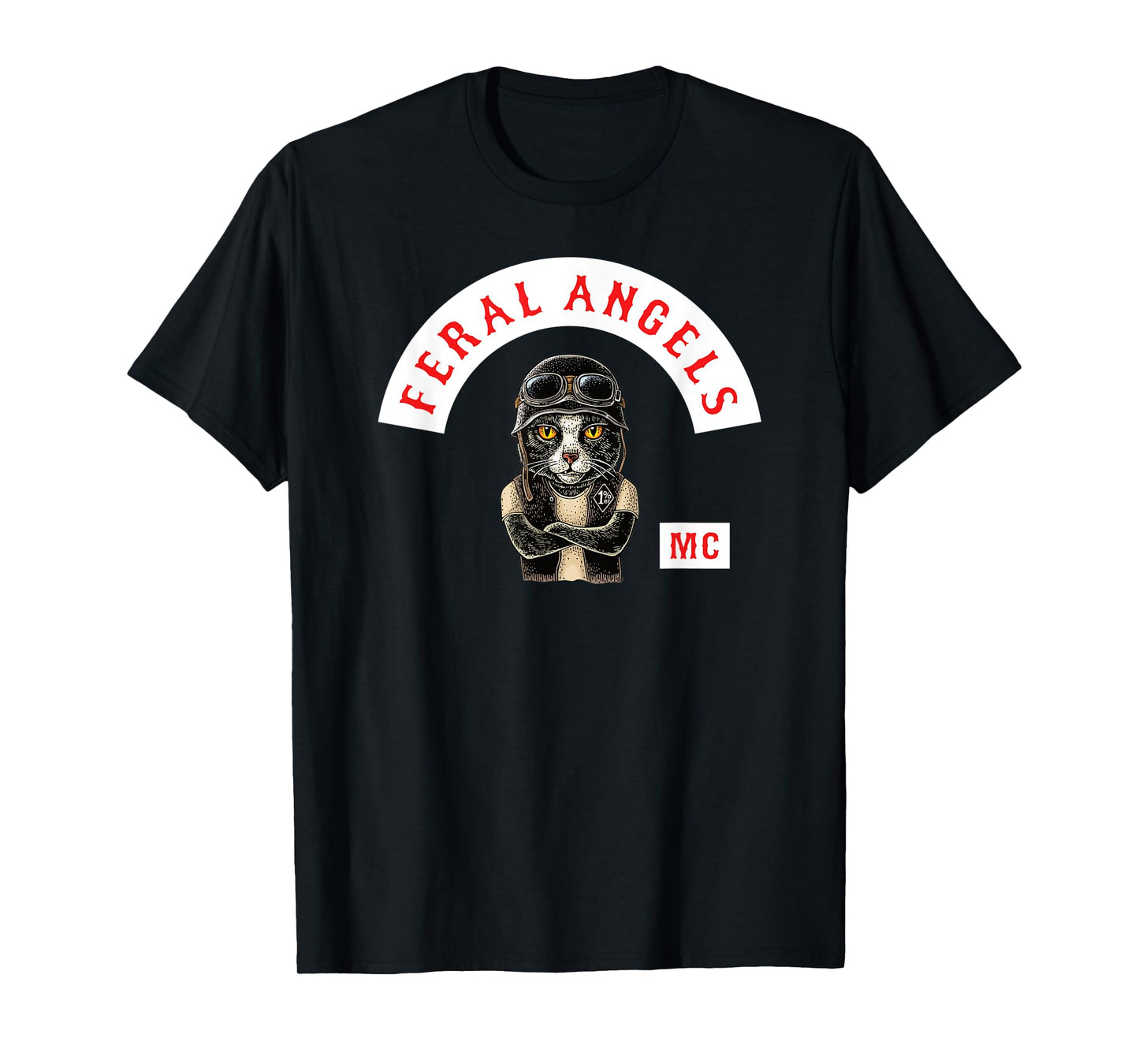 Feral Angels Biker Cat Motorcycle Club T-Shirt