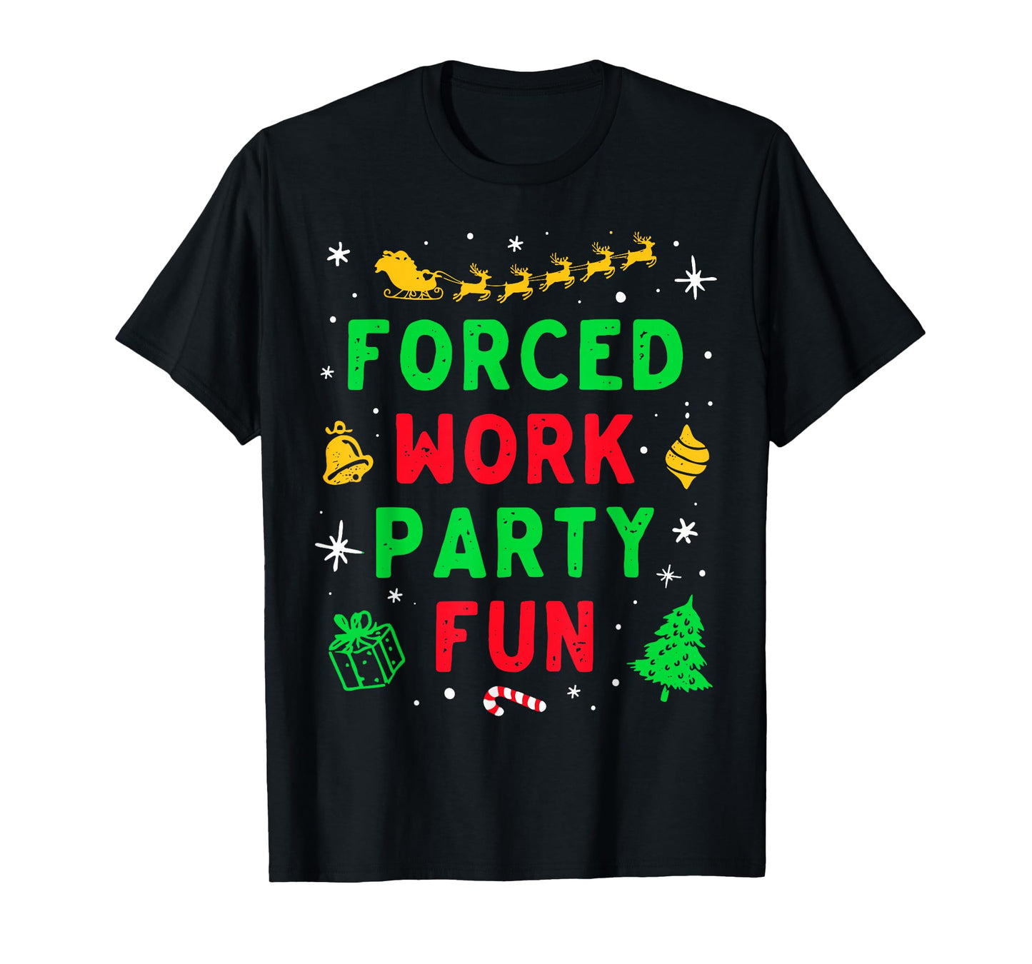 Forced Work Party Fun Vintage Office Merry Christmas Party T-Shirt
