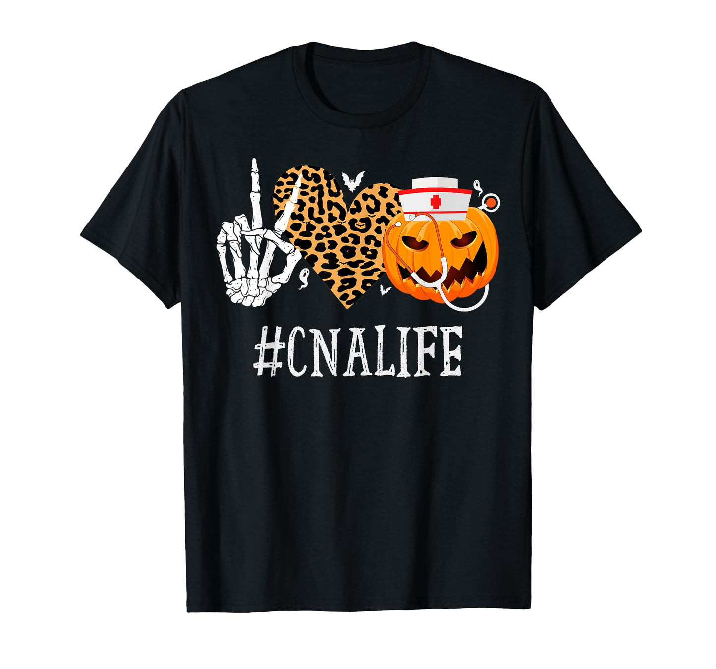 CNA Certified Nursing Assistant Peace Love Pumpkin Halloween T-Shirt