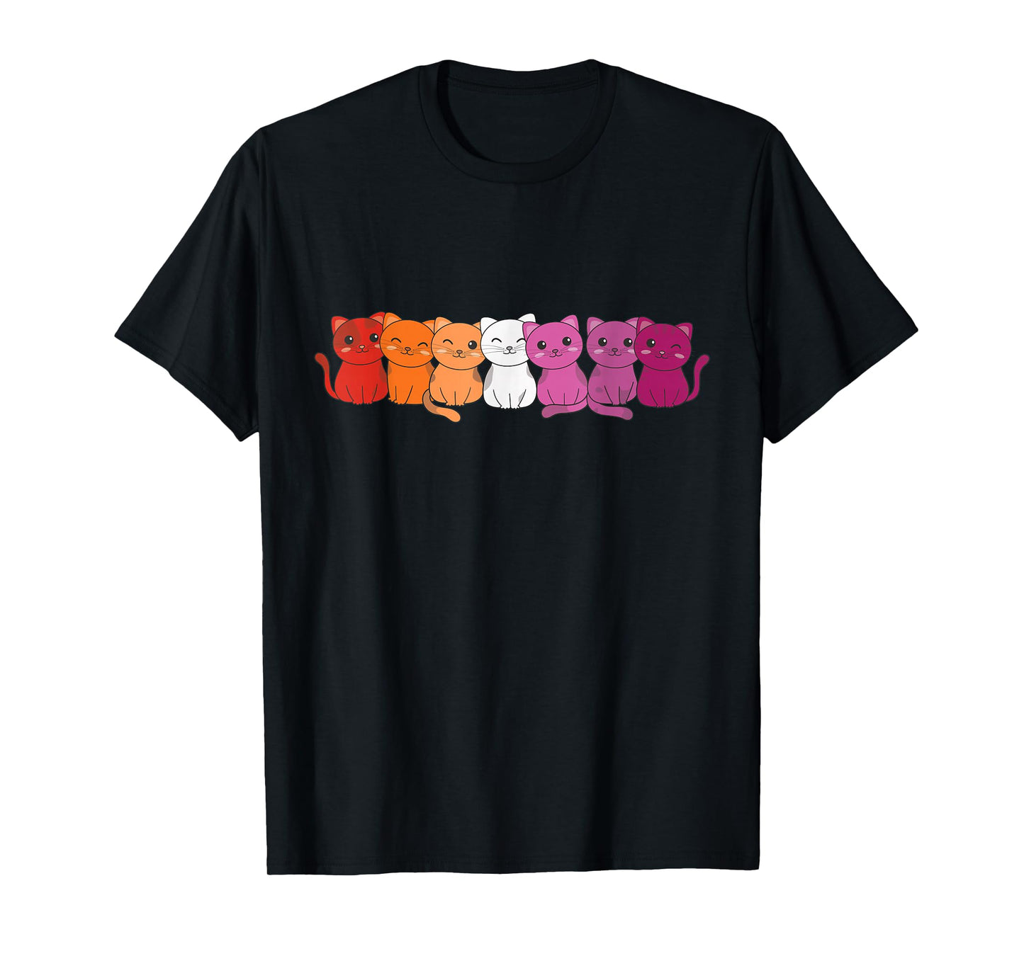 Lesbian Flag Gay Pride LGBTQ Cats Cute Lesbian cat T-Shirt