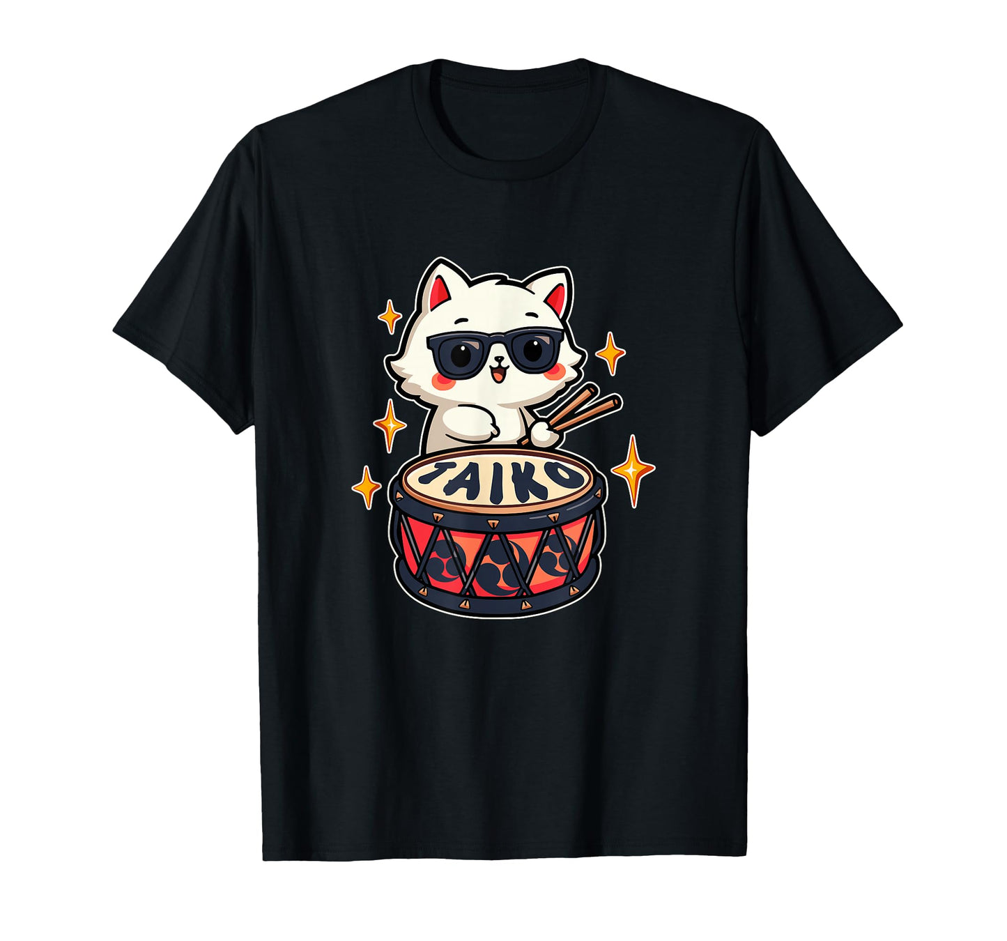 Cute Kawaii Taiko Drummer Cat T-Shirt