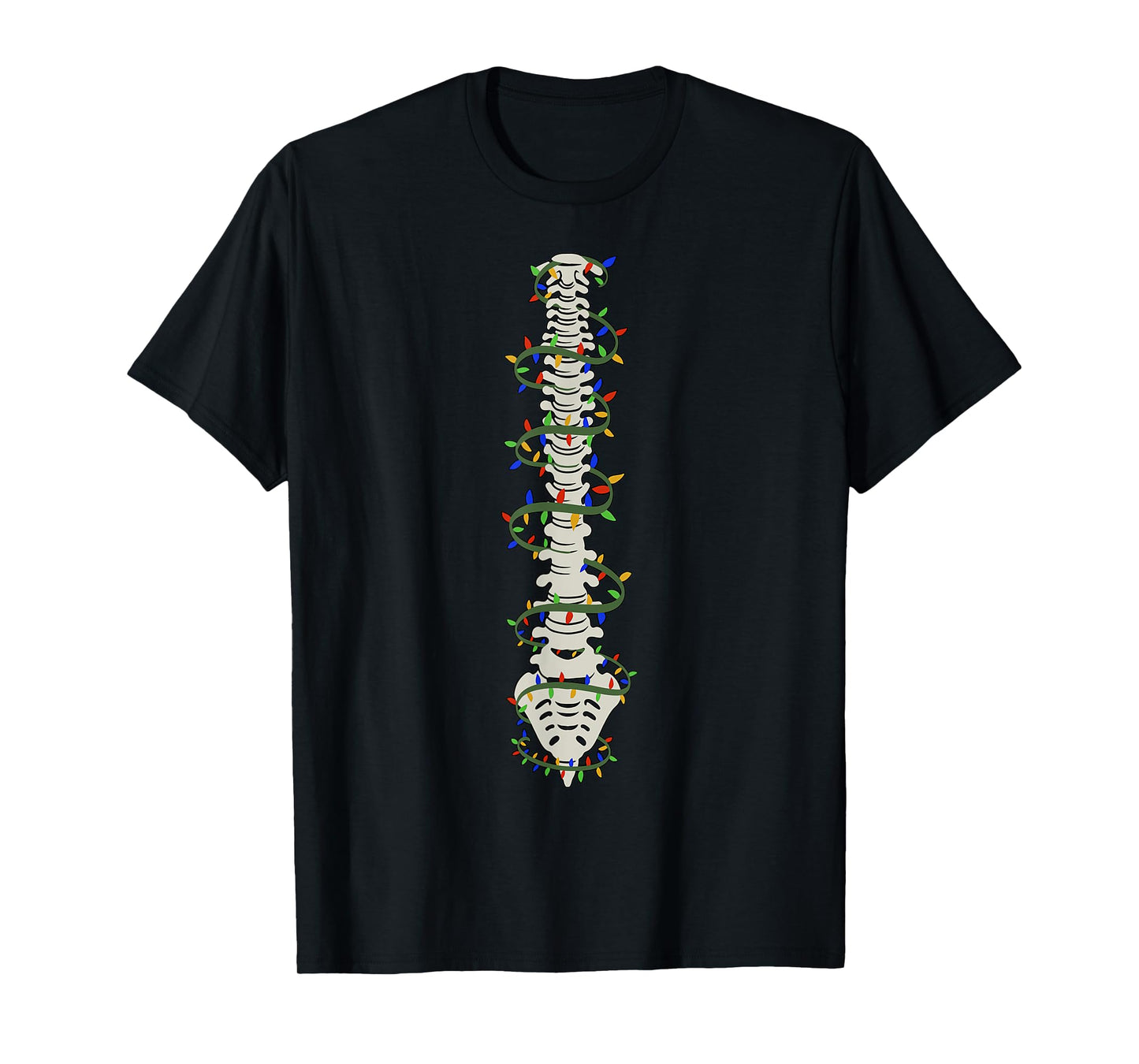 Chiropractic Spine Christmas Light Chiropractor Anatomy Bone T-Shirt