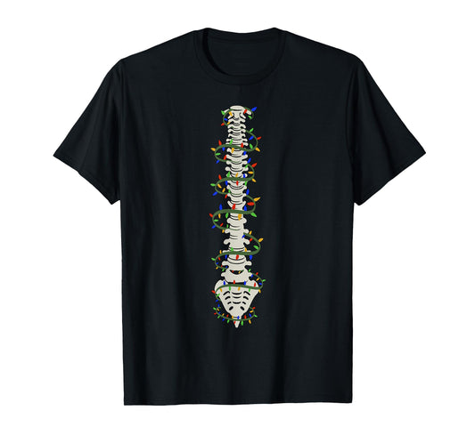 Chiropractic Spine Christmas Light Chiropractor Anatomy Bone T-Shirt