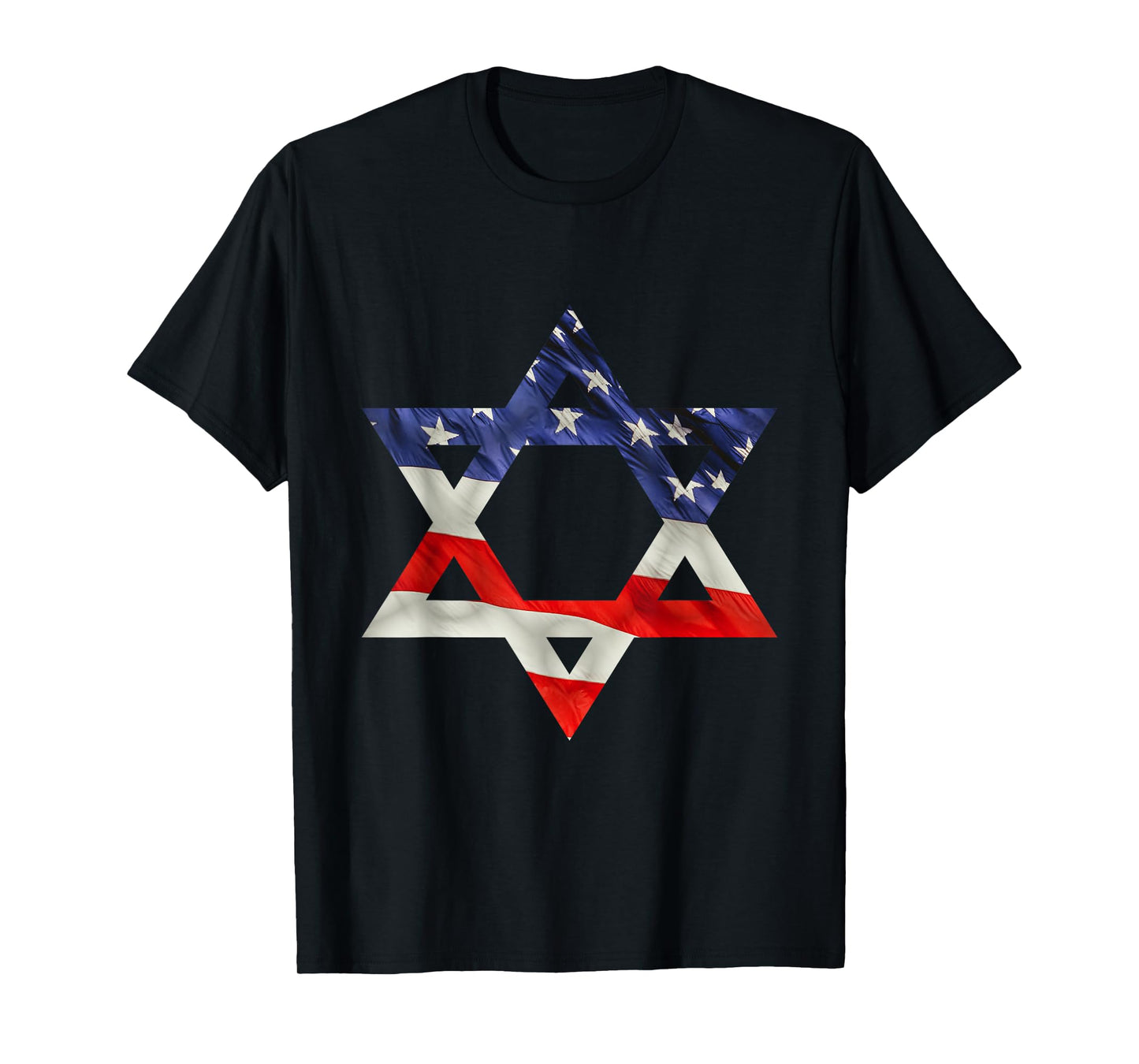 Star Of David American Flag Pro Israel USA Israeli Jewish T-Shirt