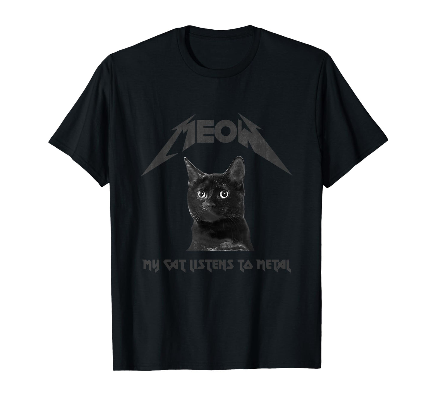 Heavy Metal Cat: My Cat Listens to Metal - Black Cat T-Shirt
