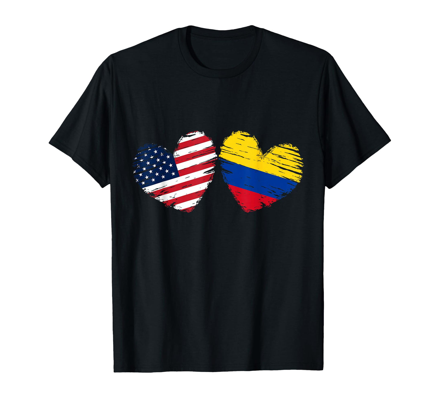 USA Colombia Flag Heart Valentines Day Colombian American T-Shirt