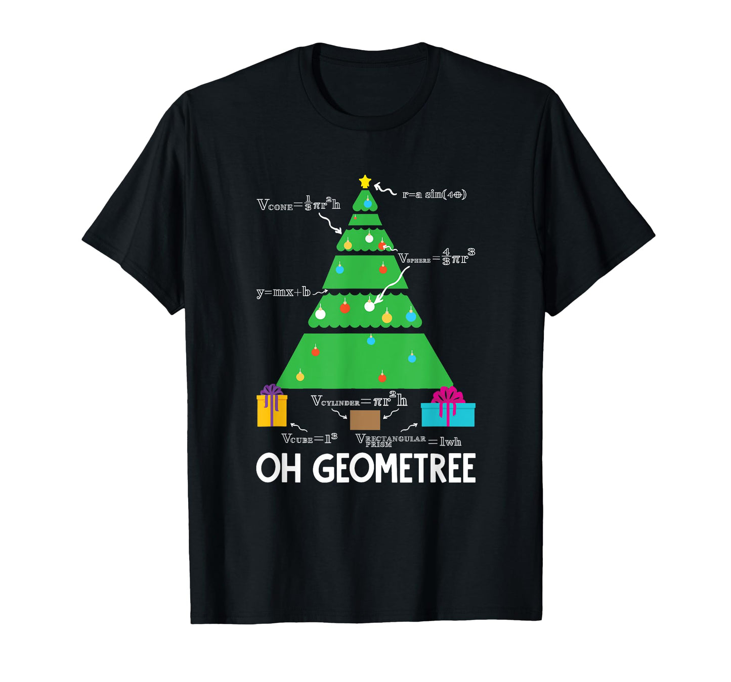 Christmas Tree Geometree Geometry Funny Math Teacher T-Shirt