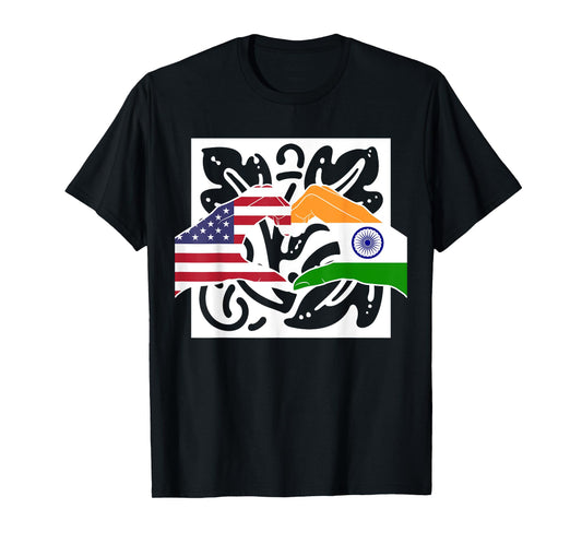 America USA American India Indian Mixed DNA Flag T-Shirt