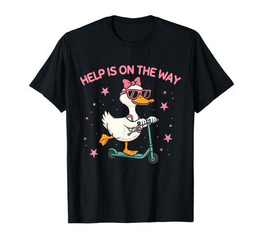 Cute Scooter Goose School Nurse Help is On The Way T-Shirt