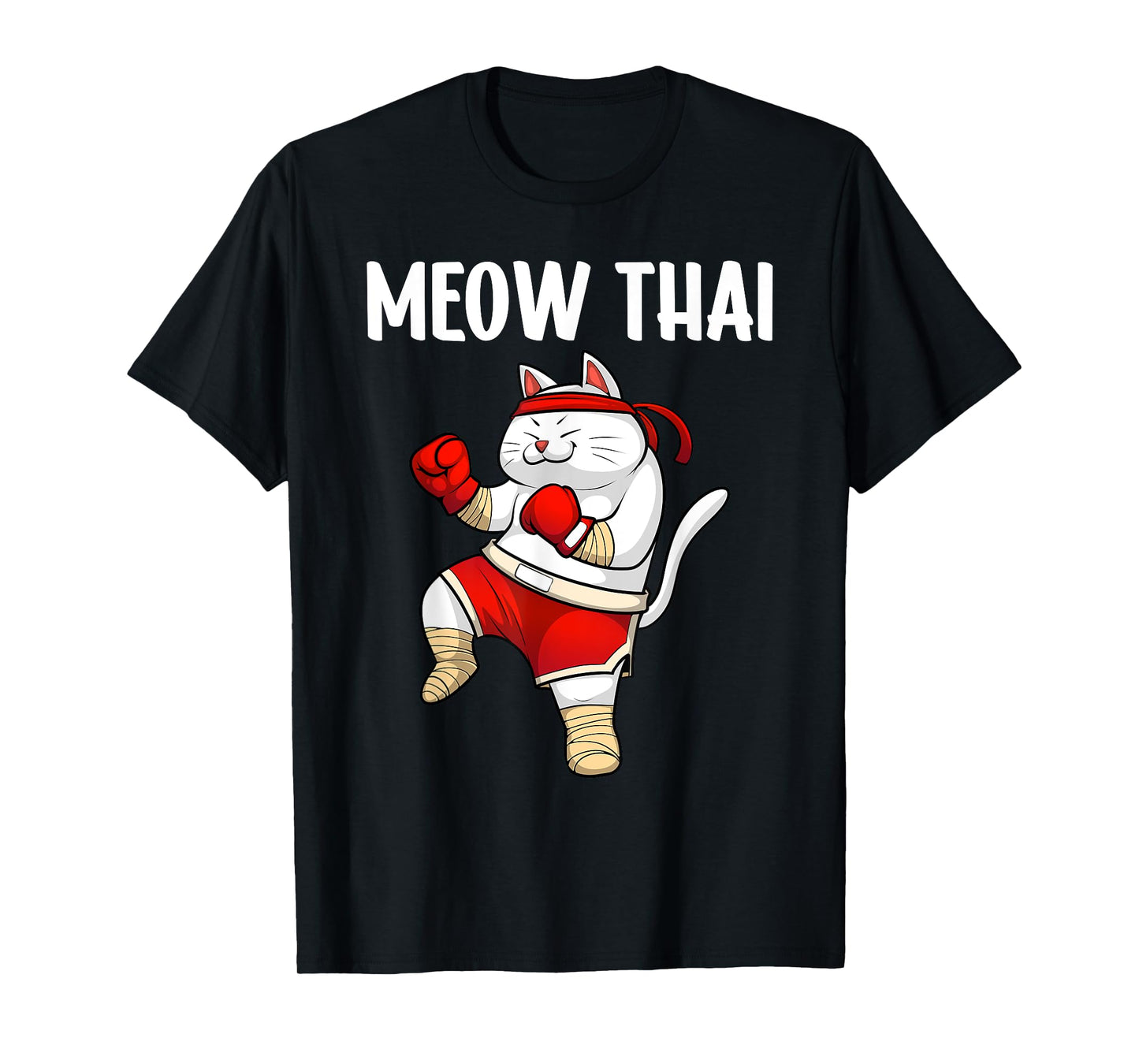 Funny Meow Thai Design For Men Women Muay Thai Boxing Lovers T-Shirt