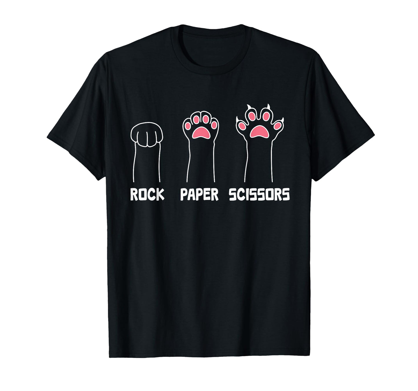 Rock Paper Scissors Cat Paws Cute Cat Funny Cat T-Shirt