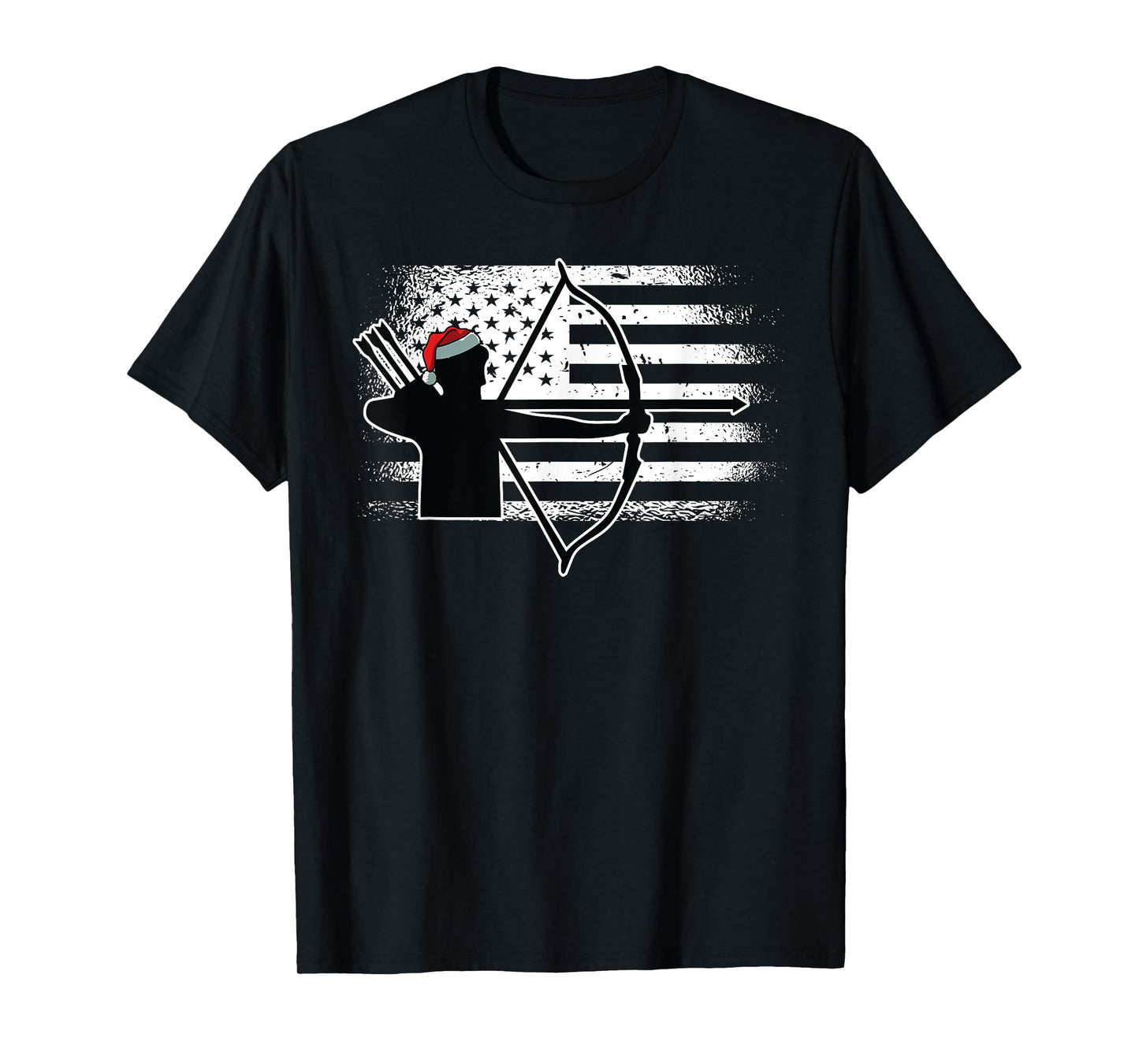 Archery American Flag Christmas Bow Hunting X-Mas Hunter T-Shirt for Women Kids Men