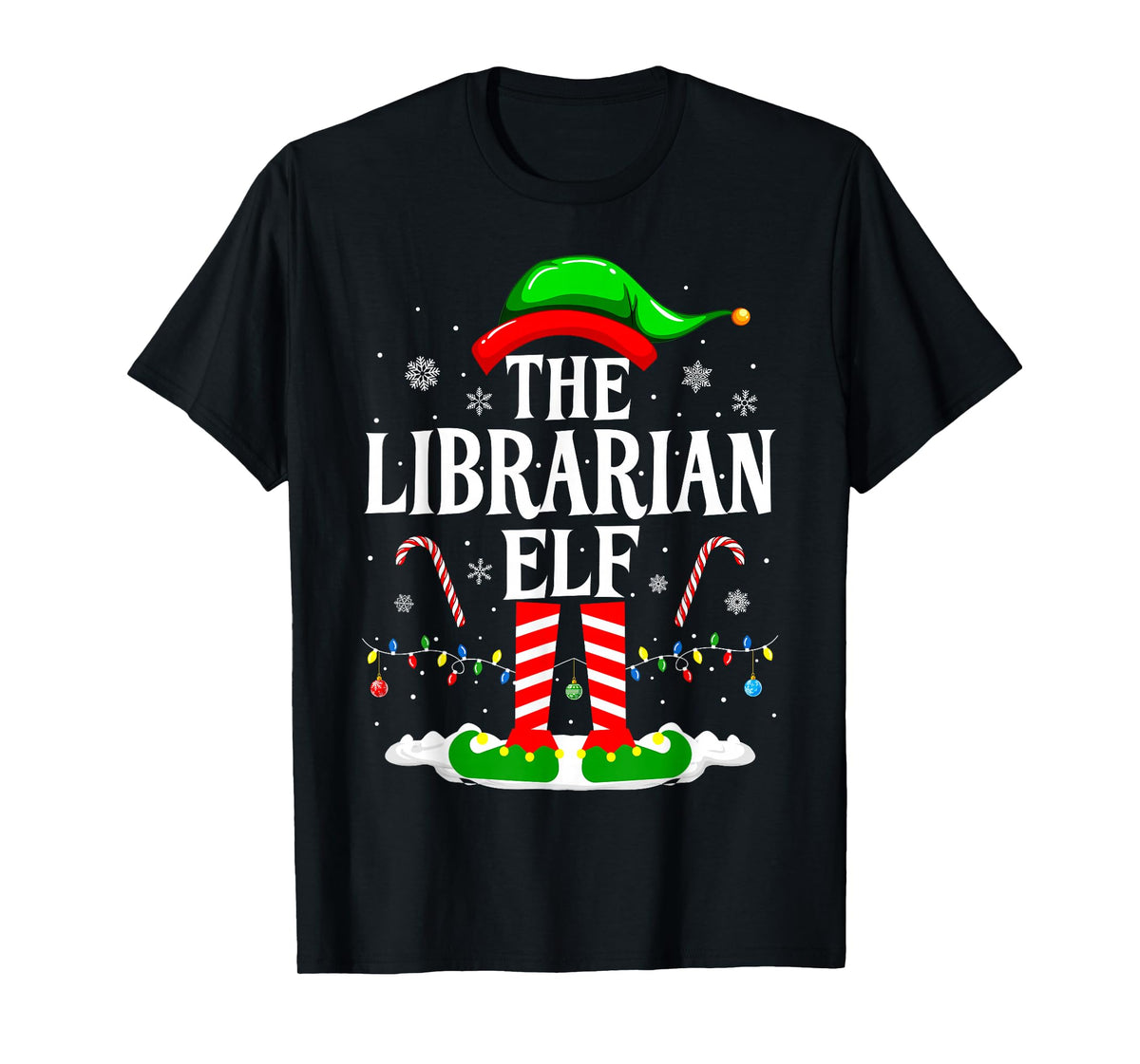 The Librarian Elf Xmas Funny Book Lover Christmas Books T-Shirt