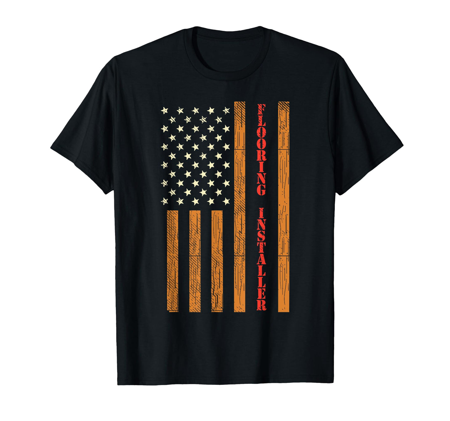 Flooring installer Gifts funny USA Flag flooring contractor T-Shirt
