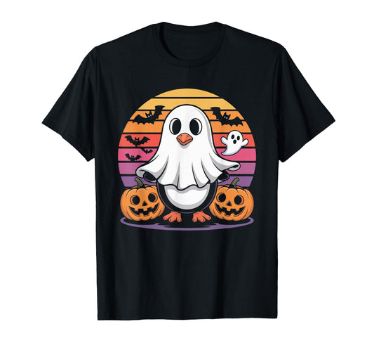 Cute Penguin Ghost Halloween Pumpkin Fun T-Shirt