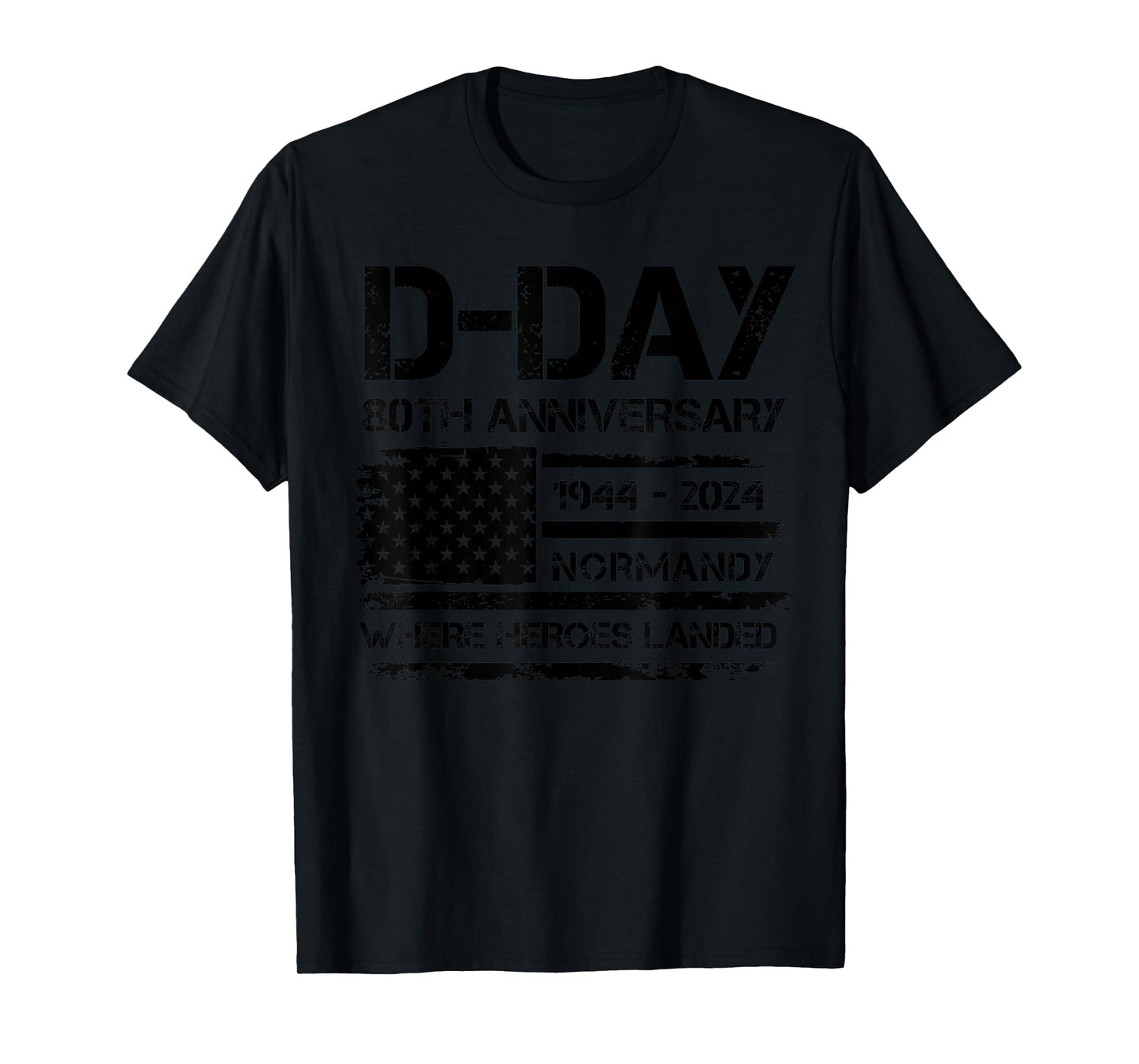 D-Day 80th Anniversary USA Flag Veteran Military Souvenir T-Shirt for Women Men