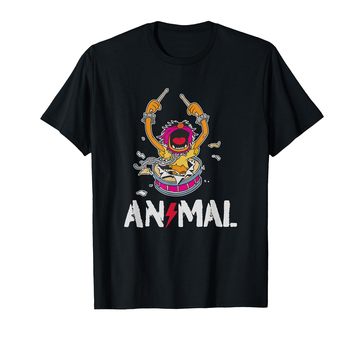Disney The Muppets Animal Rock and Roll Drums Graffiti Logo T-Shirt