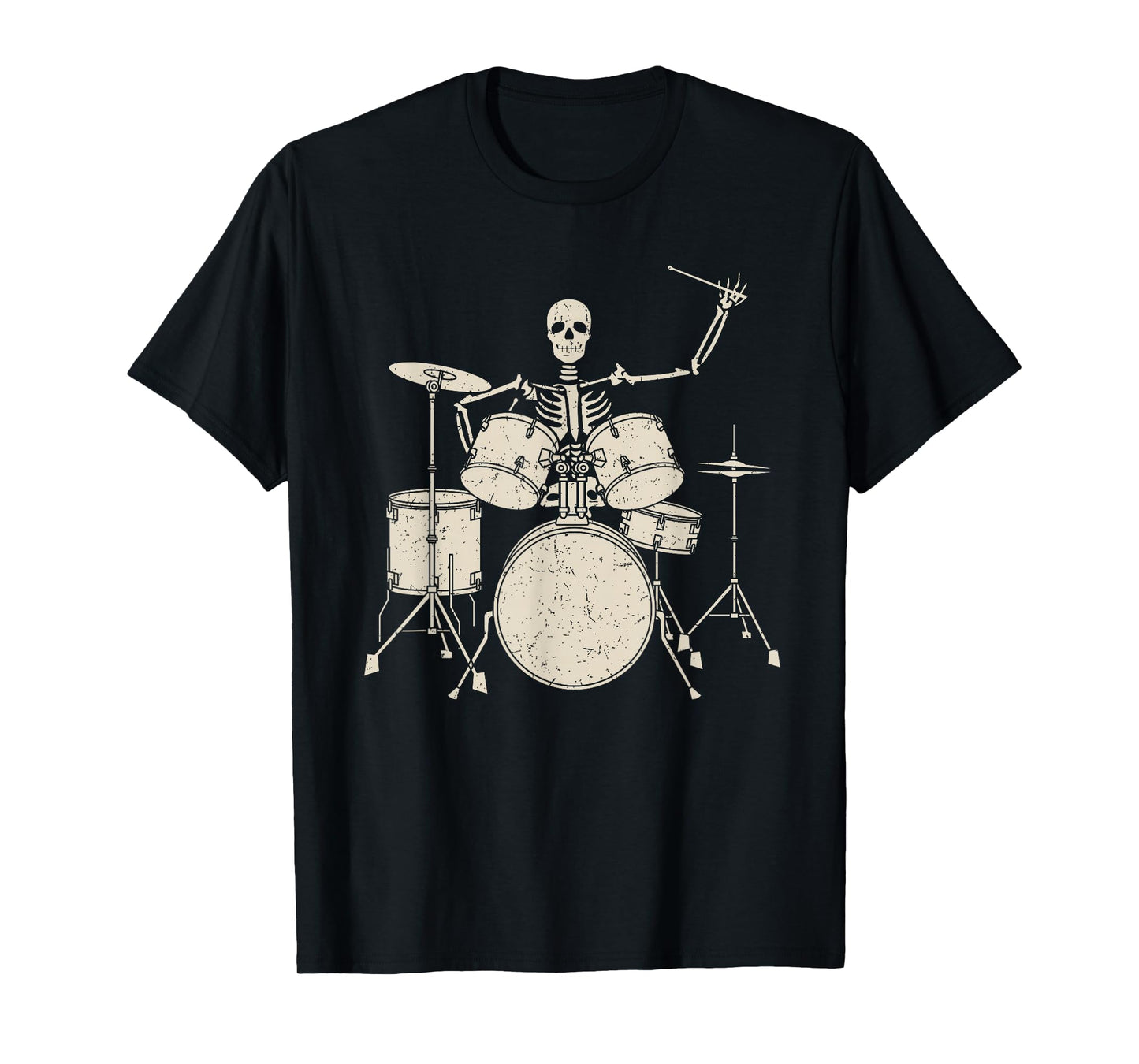 Halloween Skeleton Playing Drum Shirt Cute Funny Drums Gift T-Shirt