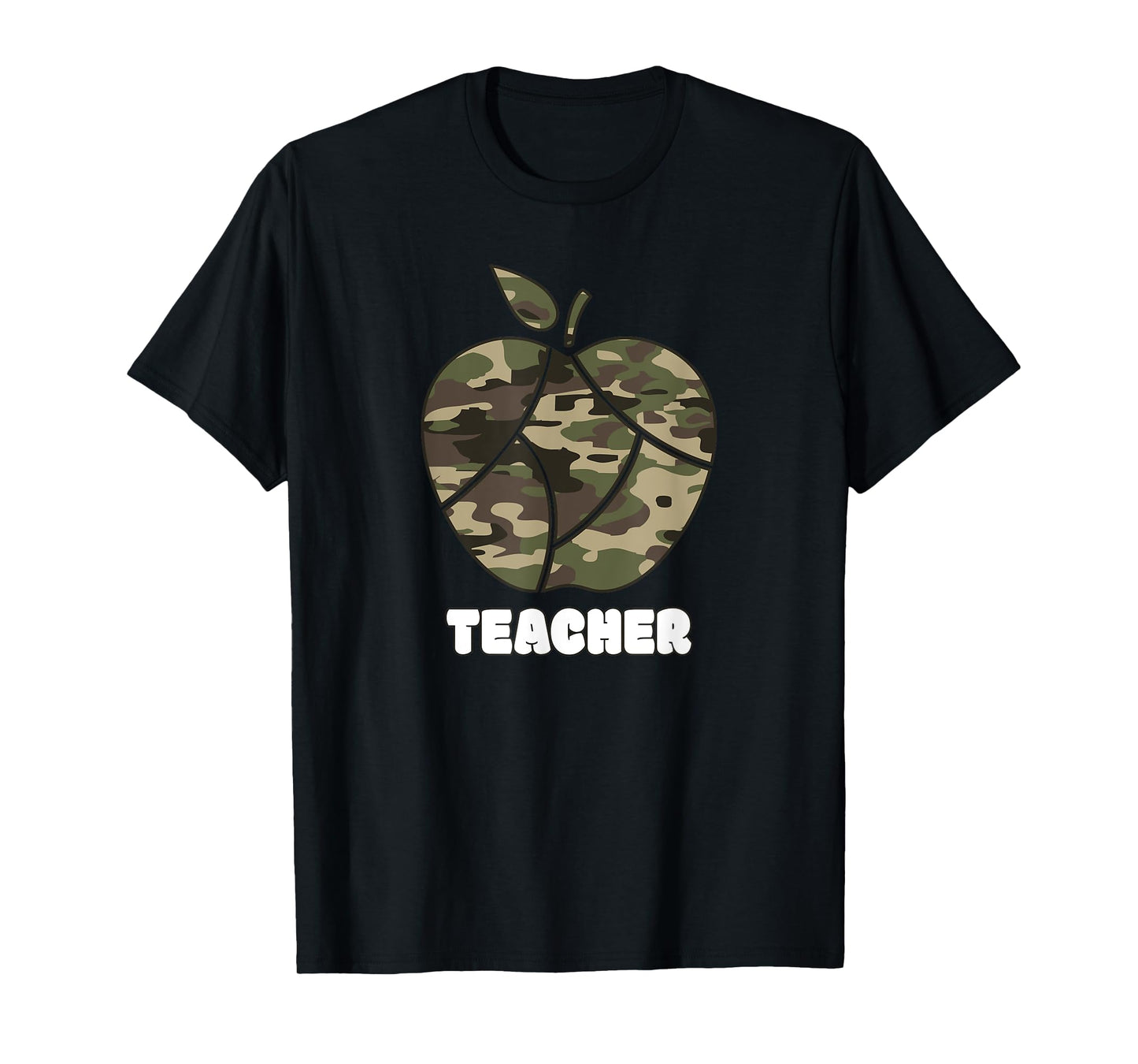 Apple Camoflauge Clothing Camo Student Teacher Cute School T-Shirt for Men Women Kids