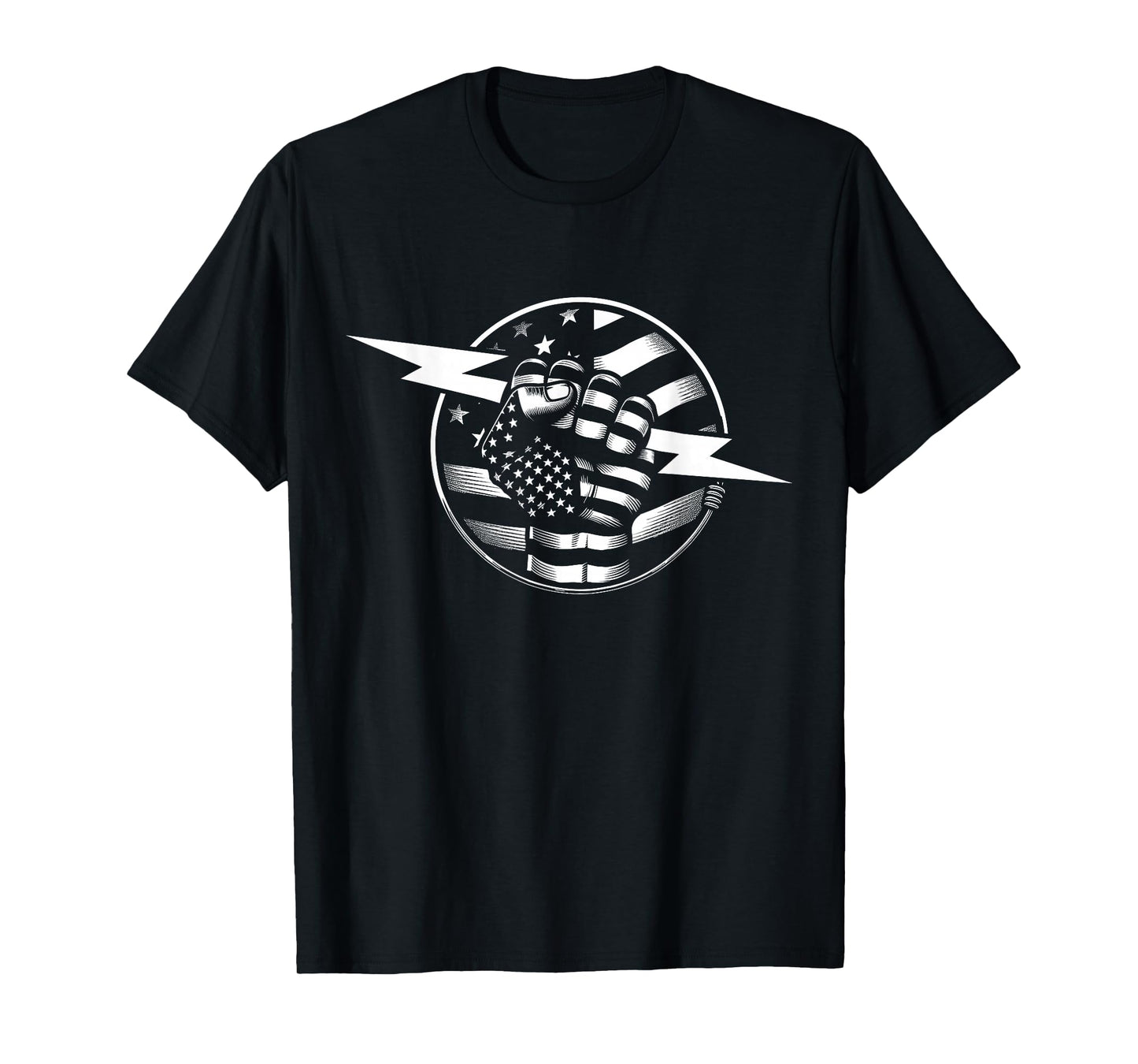 Electrician Hero American Flag Electrical Worker for Men T-Shirt