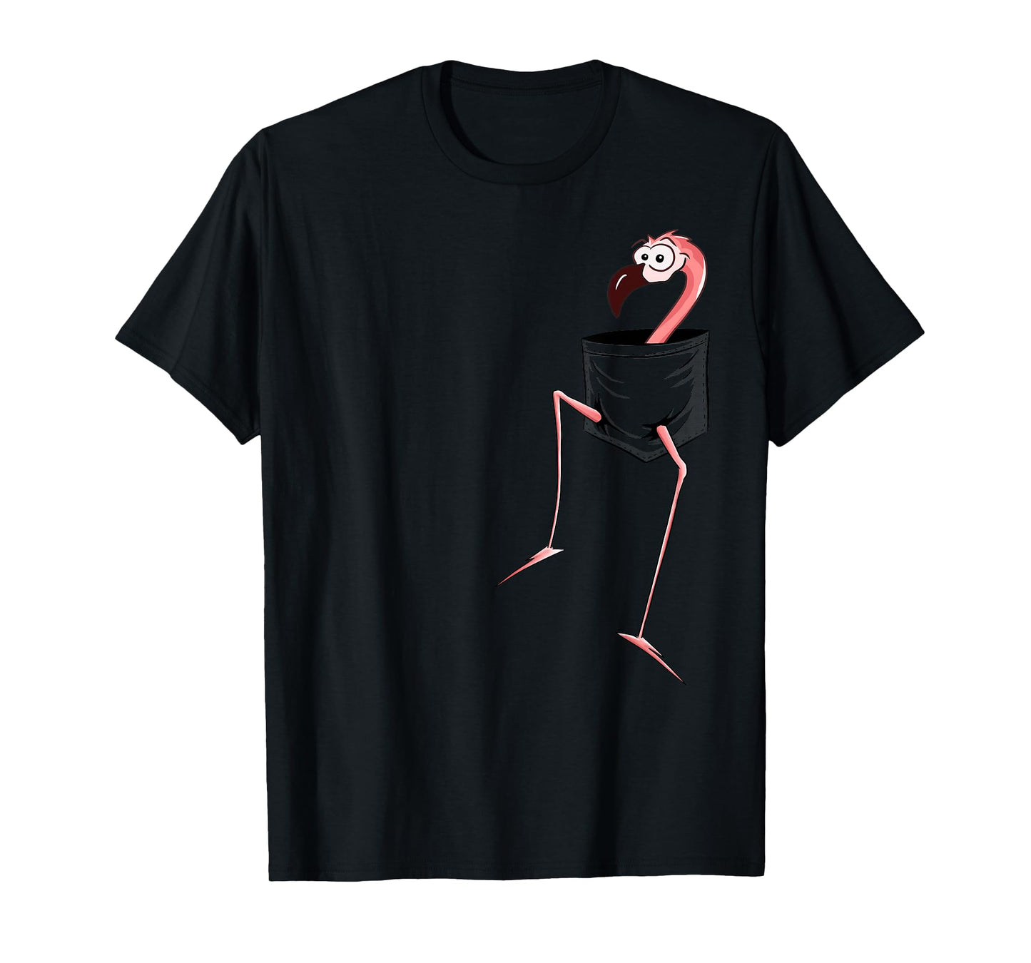 For Flamingo-Lovers l Fancy Pink Flamingo In A Pocket T-Shirt