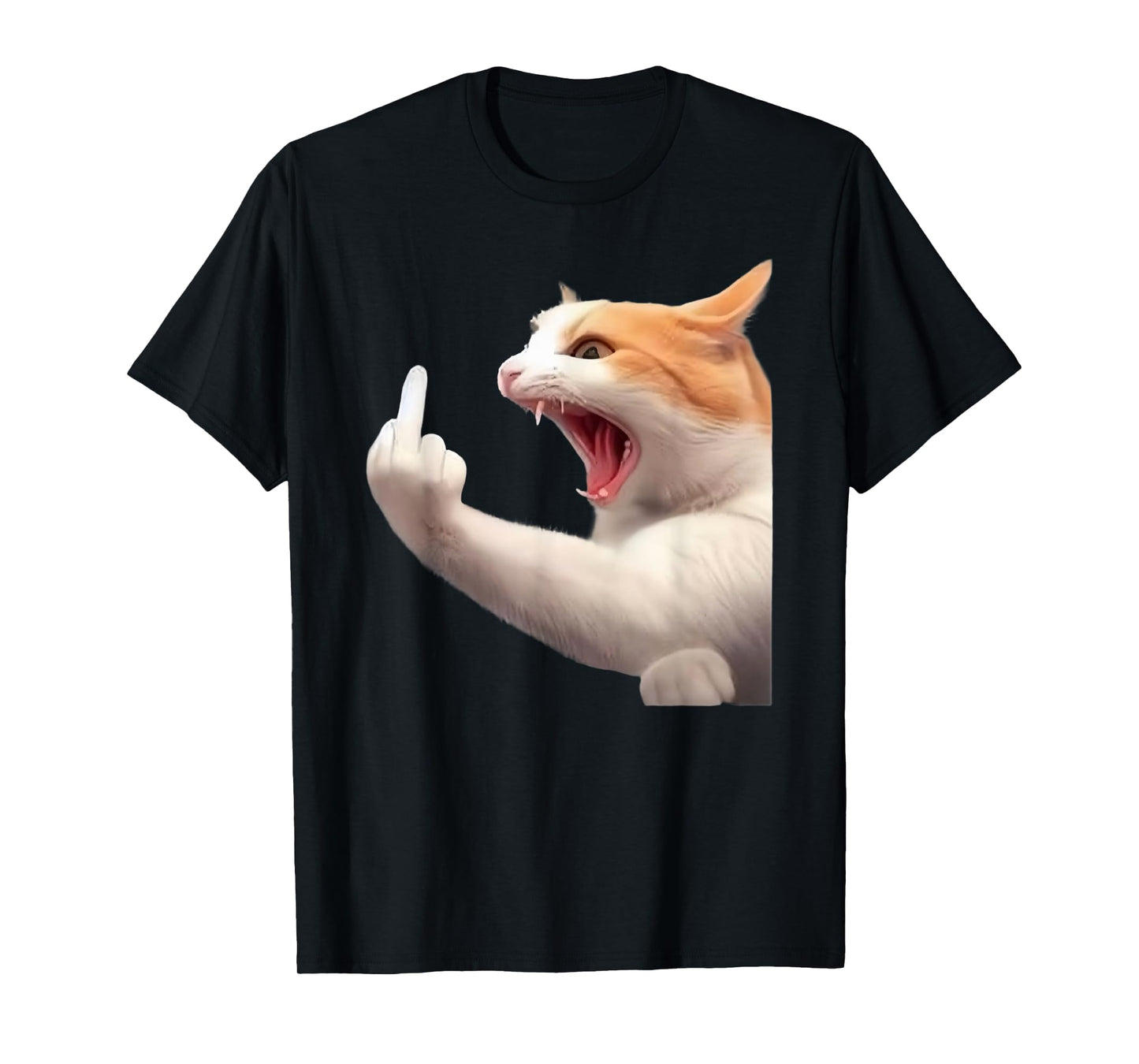 Angry Cat Middle Finger Meme Funny Catcore Tee for Gen Z T-Shirt