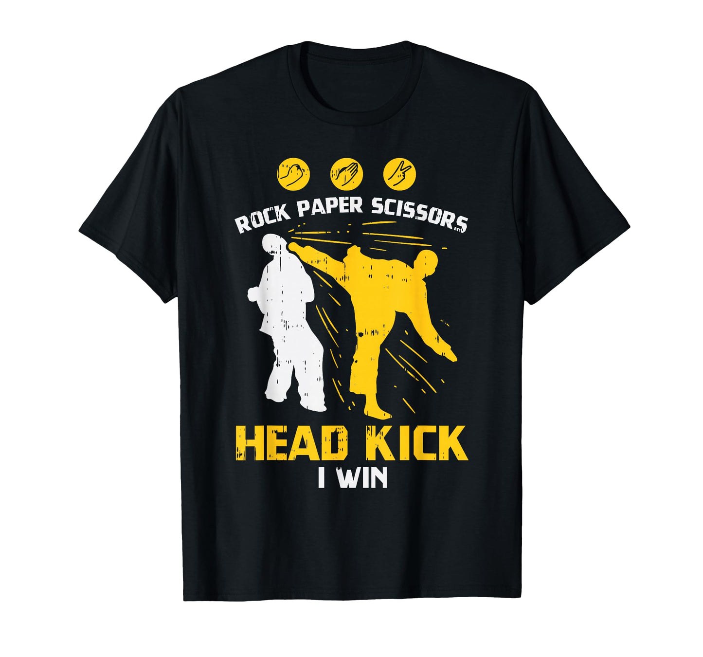 Rock Paper Scissors Headkick Win Funny Taekwondo Karate Gift T-Shirt