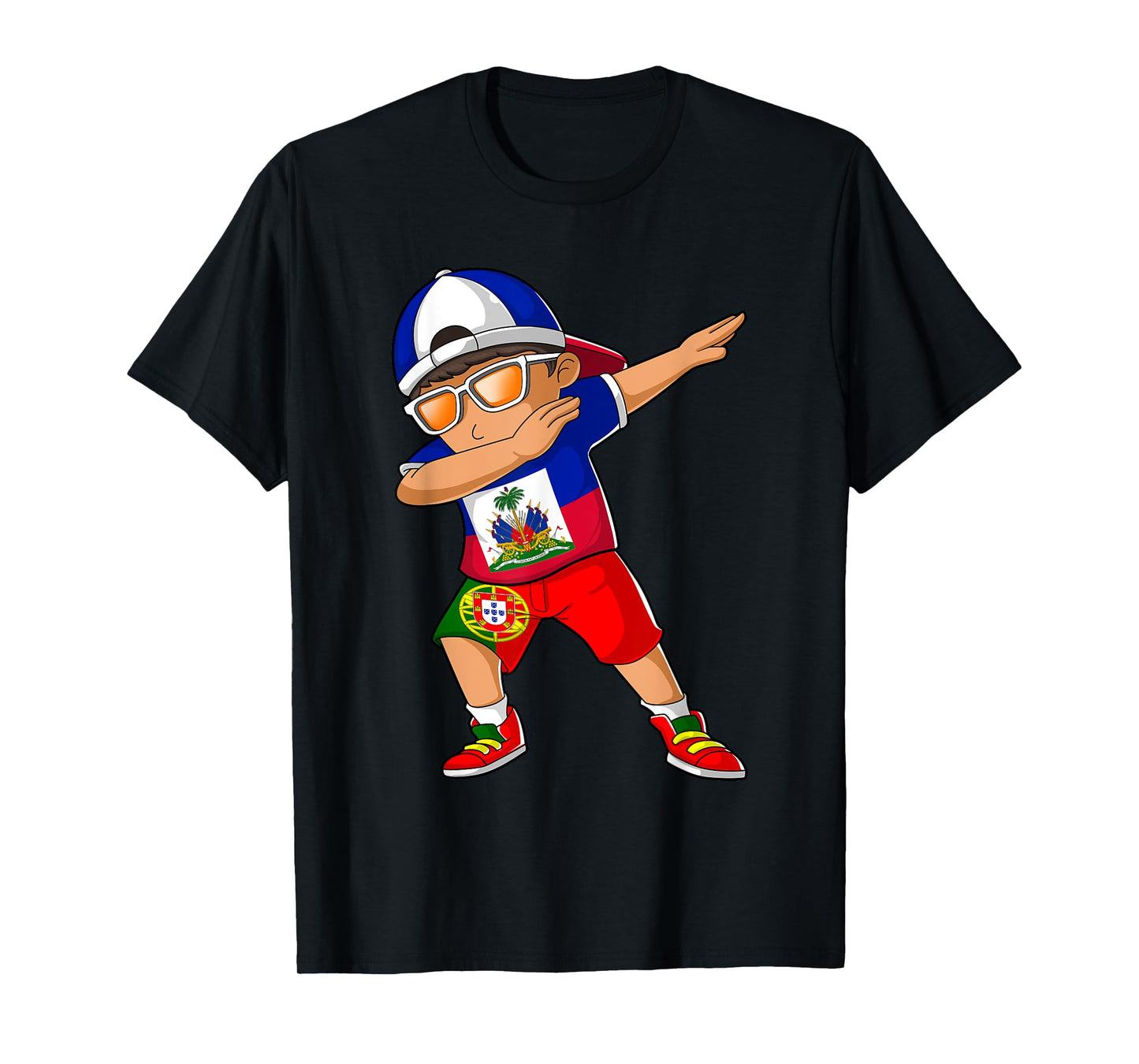 Half Haitian Half Portuguese Boy Haiti Portugal Flag T-Shirt