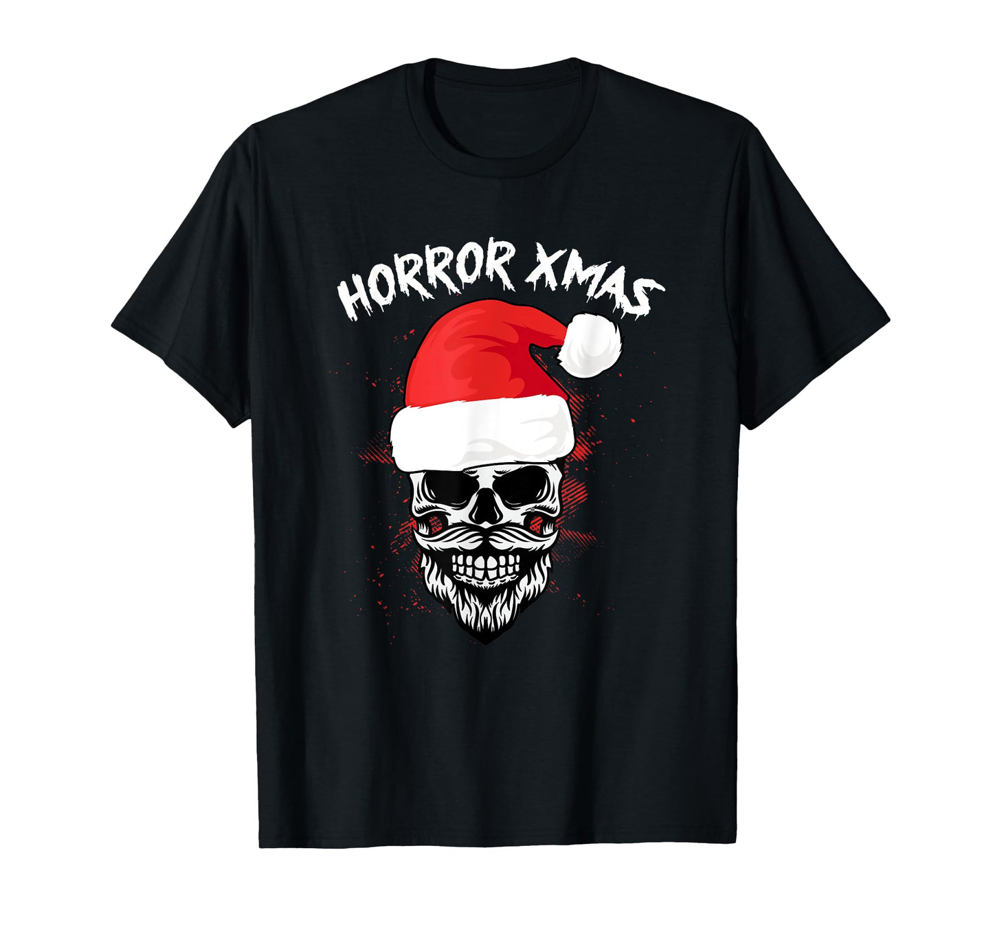 Horror X-Mas Christmas Pajama Cool Skeleton Skull Santa Hat T-Shirt