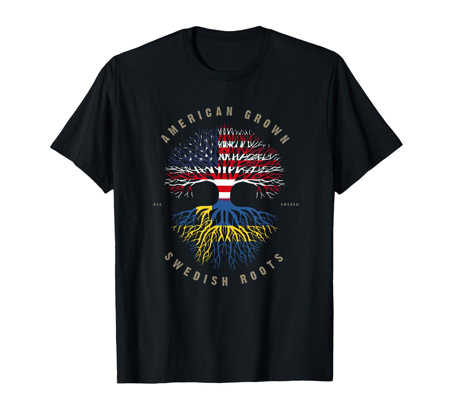 American Grown Swedish Roots Sweden Flag T-Shirt