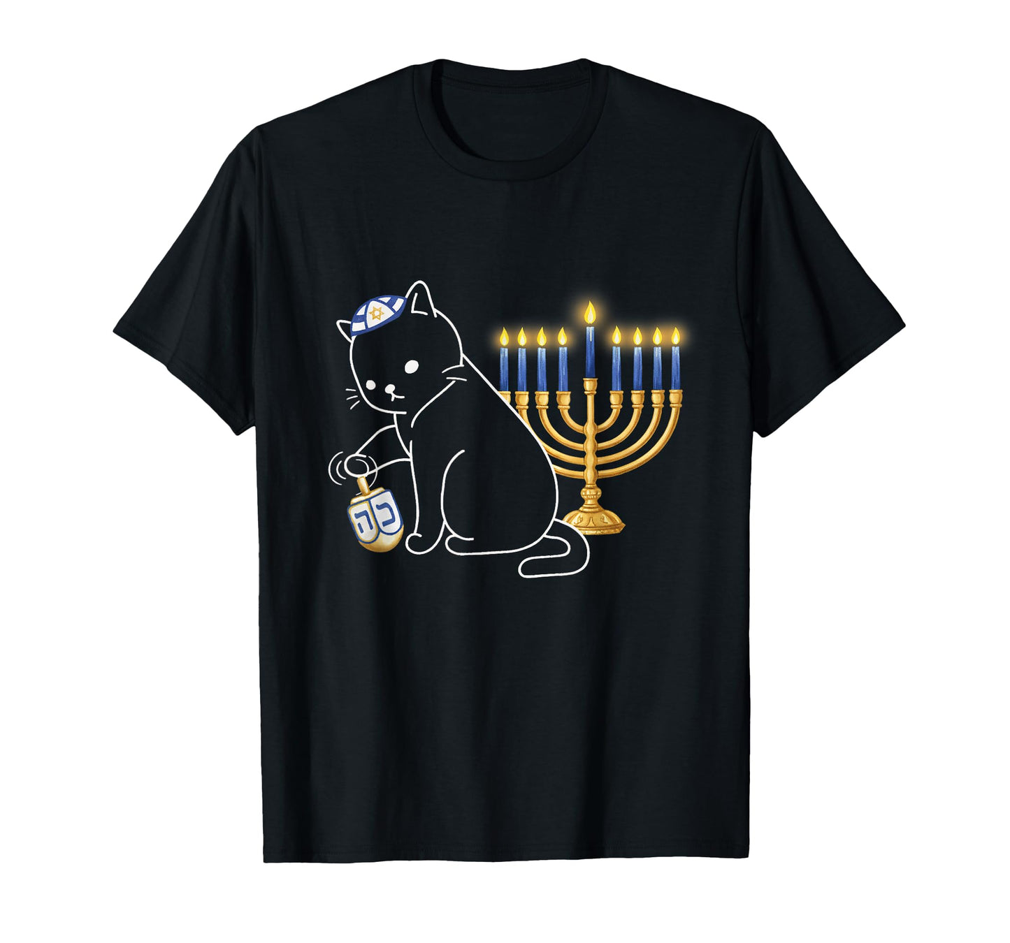 Hanukkah Cat Happy Hanucat Holiday Hanukkat Jewish T-Shirt